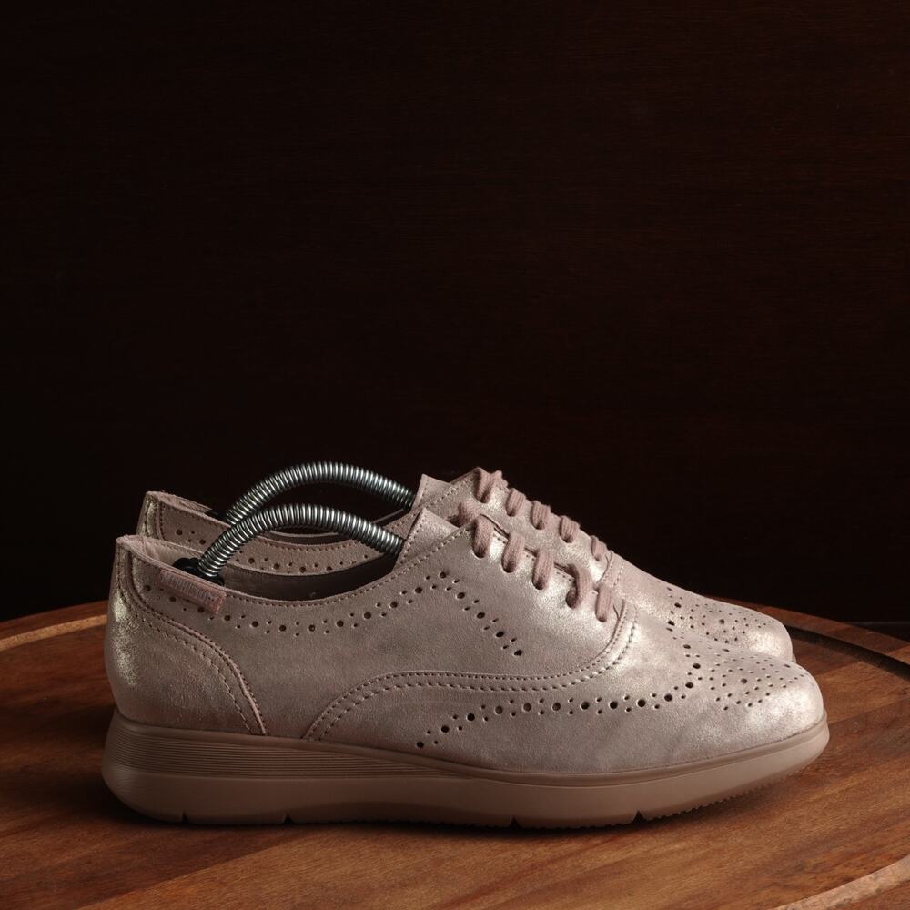 Mephisto‎ Sneakers Womens SZ 7 Blush Pink Leather Wingtip Comfort Walking Shoes